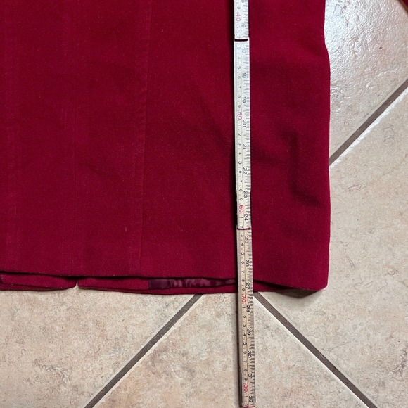 St Johns Bay Red Hooded Wool Blend Coat Womens Large Zip Front Winter Jacket - Picture 7 of 7